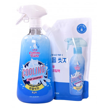 Шампунь для ног освежающий с запасным рефилом Cotton Foot Cooling Cleansing Foot Shampoo On:The Body