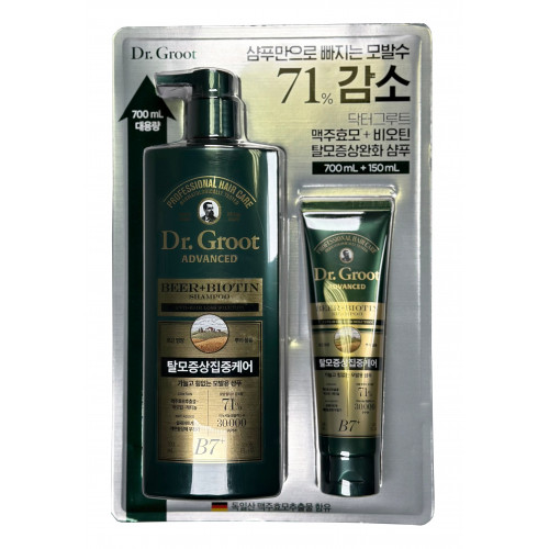 Шампунь для волос укрепляющий  (Big Size) Intensive Care Anti Hair Loss Control Beer Yeast + Biotin Shampoo Dr.Groot