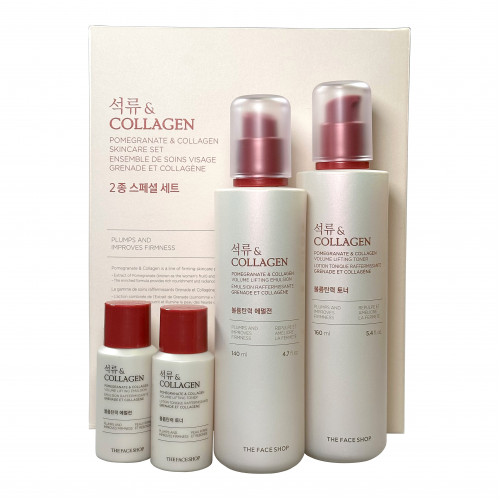Набор для лица тонер и эмульсия Pomegranate&Collagen Skincare Set The Face Shop