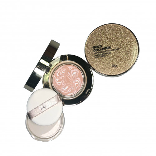 Компактный тональный крем с коллагеном Gold Collagen Ampoule Glow Foundation The Face Shop