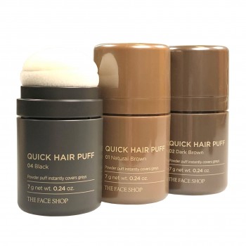 Пудра для окрашивания корней волос Quick Hair Puff The Face Shop