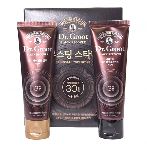 Шампунь и бальзам против выпадения волос с тонирующим действием Black Recover Professional  Hair Care Dr.Groot