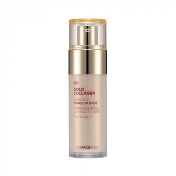 База под макияж с коллагеном Gold Collagen Ampoule Make-Up Base Pink SPF 30 PA++ The Face Shop